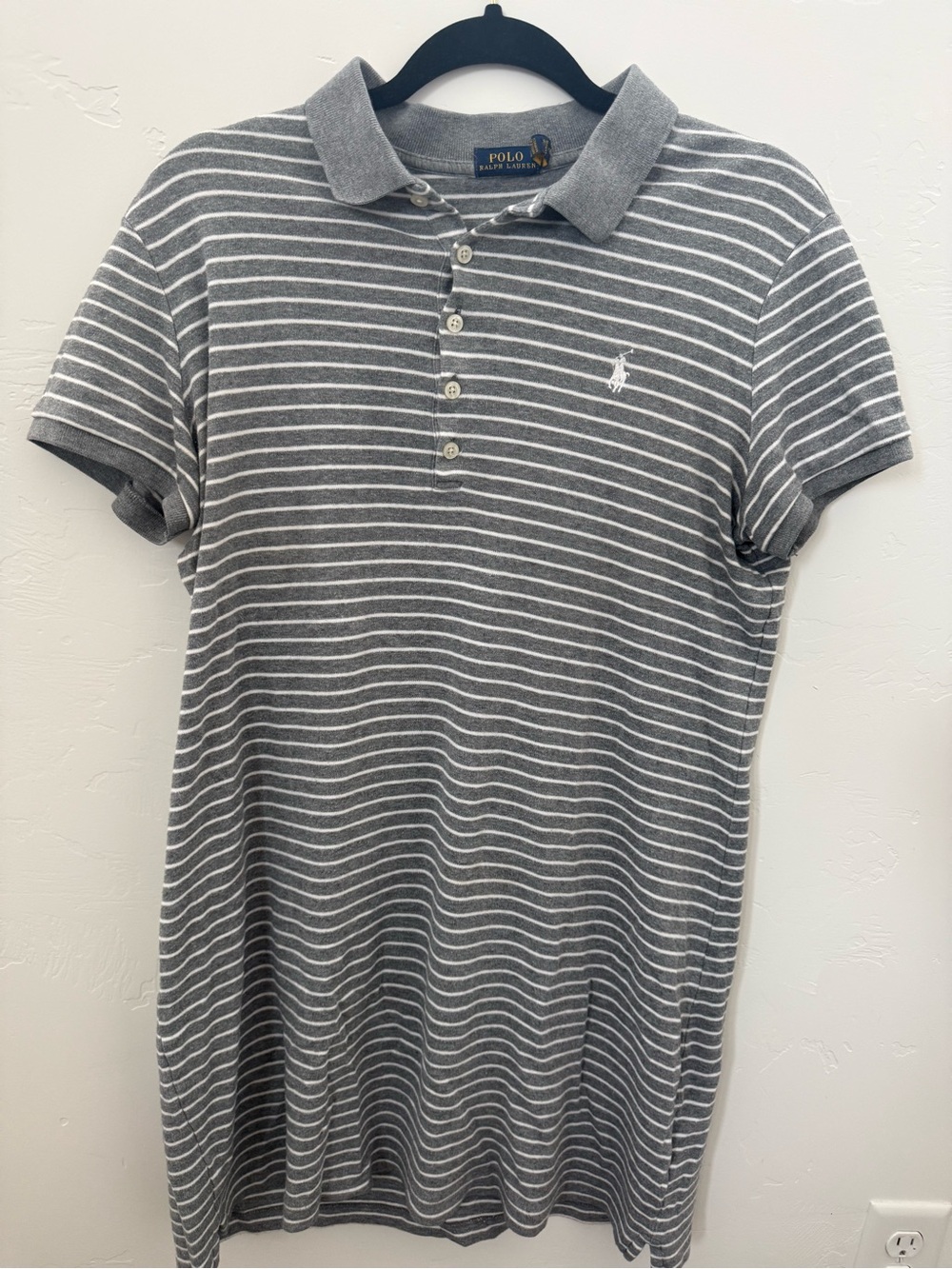 Polo by Ralph Lauren Gray Striped Cotton Polo Dress